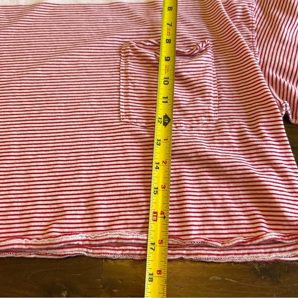 We The Free Girl Crush Cropped Oversized Striped Tee Pocket Prima Cotton XS Boho - Picture 8 of 10